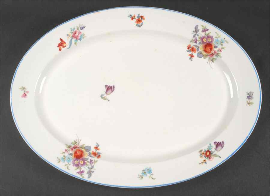 Old Haarlem (Blue Trim) 15" Oval Serving Platter by Syracuse-1