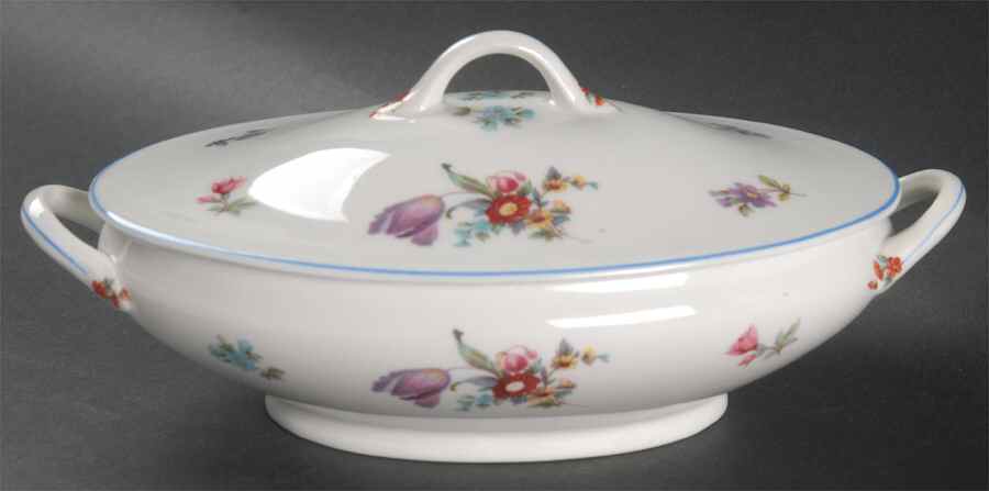 Old Haarlem (Blue Trim) Mini Oval Covered Vegetable by Syracuse-1