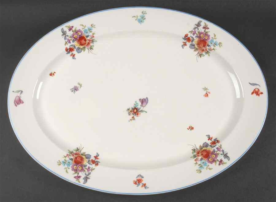 Old Haarlem (Blue Trim) 18" Oval Serving Platter by Syracuse-1