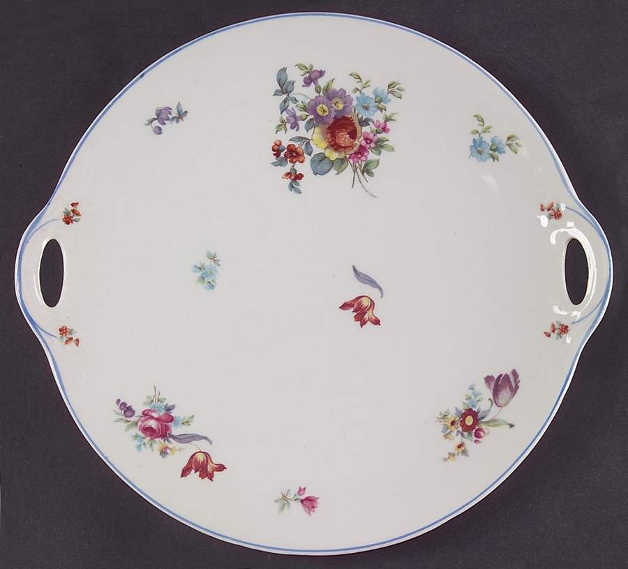 Old Haarlem (Blue Trim) Handled Cake Plate by Syracuse-1
