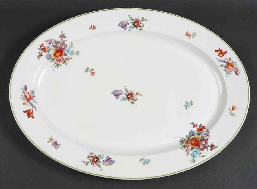Old Haarlem (Green Trim) 16" Oval Serving Platter by Syracuse-1