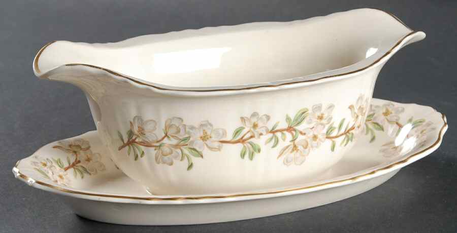 Orchard Gravy Boat with Attached Underplate by Syracuse-1