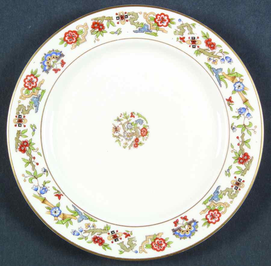 Oriental (Gold Trim) Dessert/Pie Plate by Syracuse-1