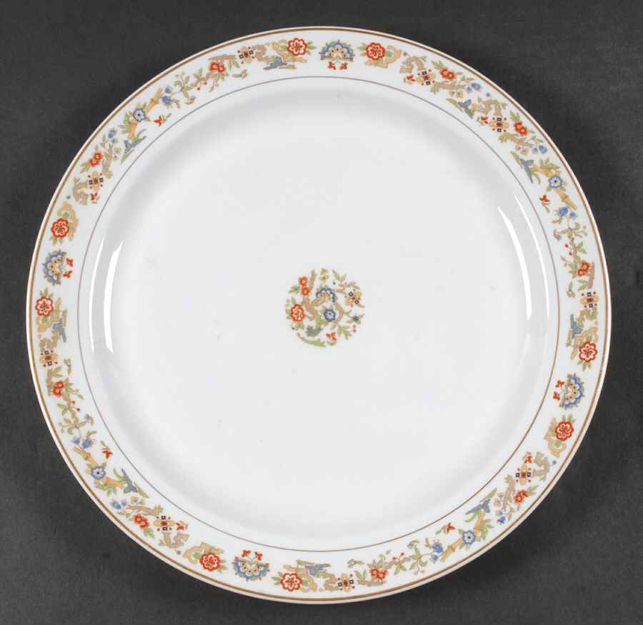 Oriental (Gold Trim) 12" Chop Plate (Round Platter) by Syracuse-1