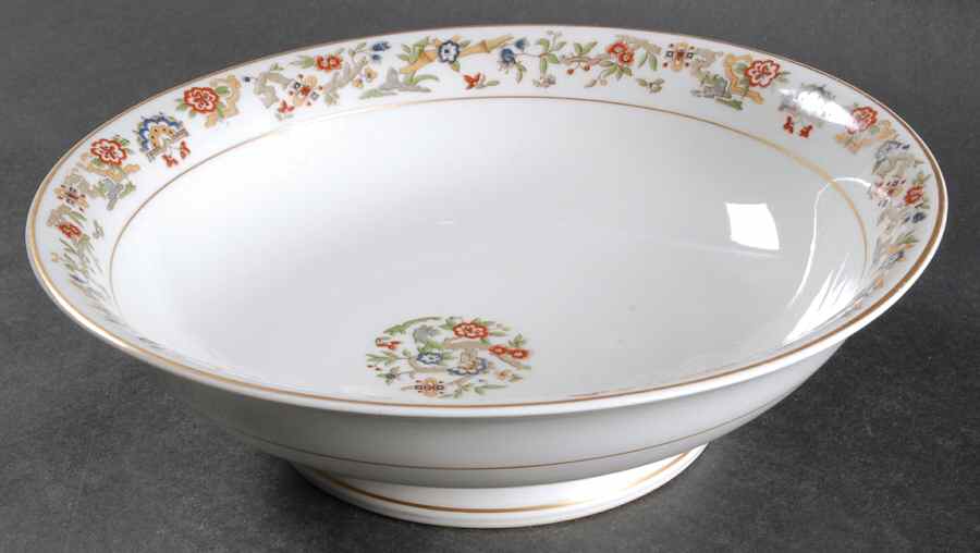 Oriental (Gold Trim) 9" Round Vegetable Bowl by Syracuse-1