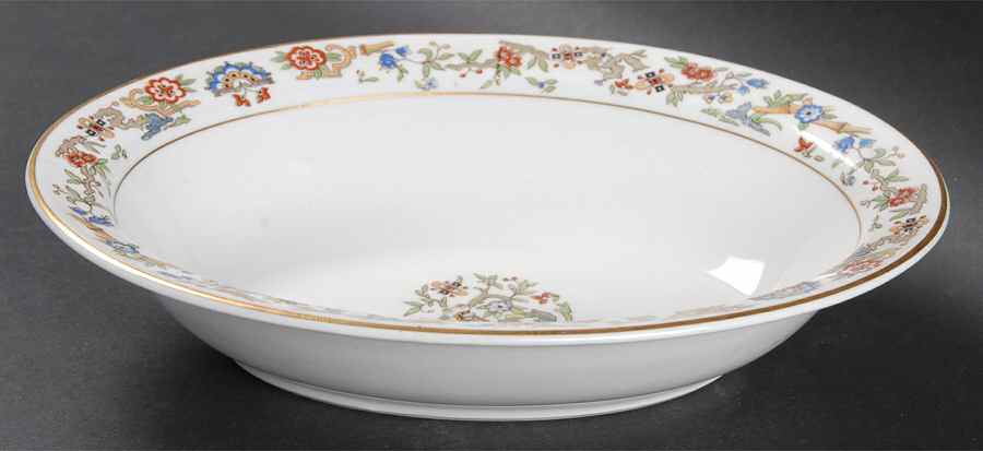 Oriental (Gold Trim) 8" Oval Vegetable Bowl by Syracuse-1