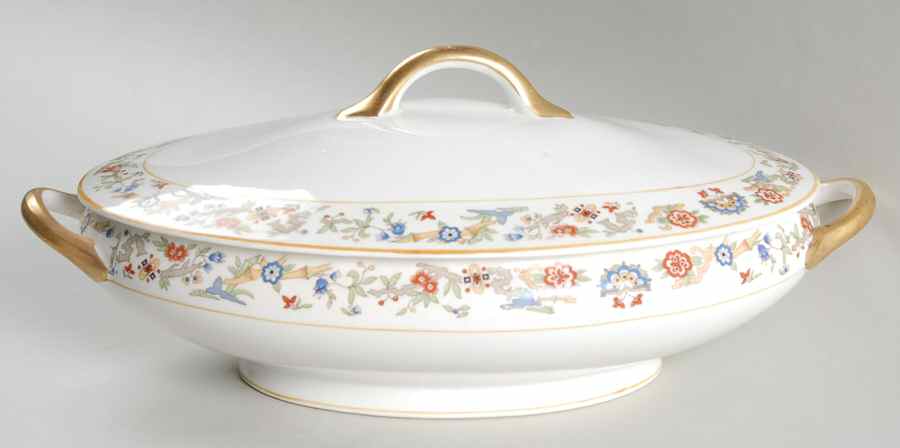 Oriental (Yellow Trim) 9" Round Vegetable Bowl by Syracuse-1