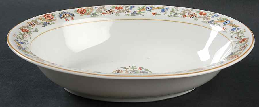Oriental (Yellow Trim) 10" Oval Vegetable Bowl by Syracuse-1