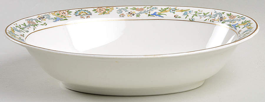 Oriental (Gold Trim) 9" Oval Vegetable Bowl by Syracuse-1