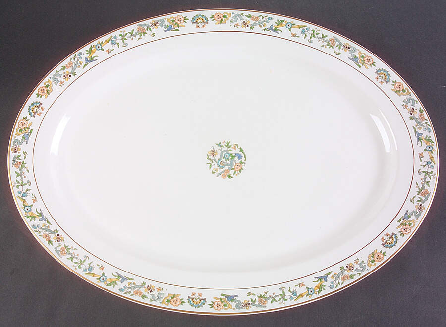 Oriental (Gold Trim) 18" Oval Serving Platter by Syracuse-1