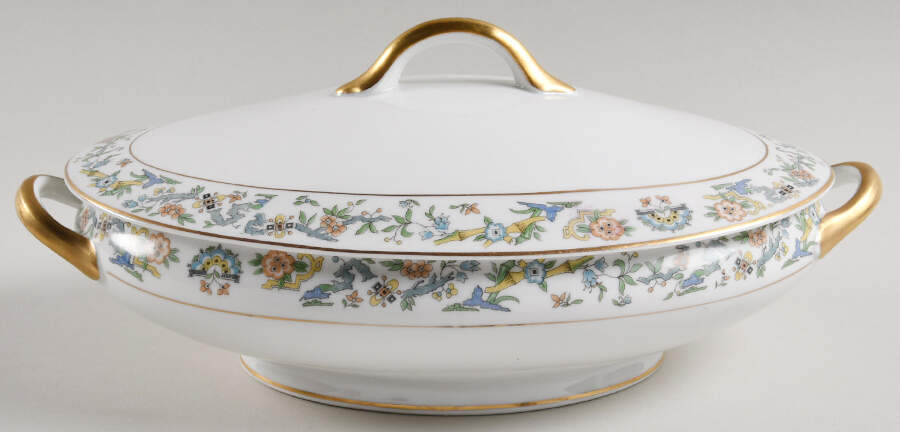 Oriental (Gold Trim) Oval Covered Vegetable by Syracuse-1