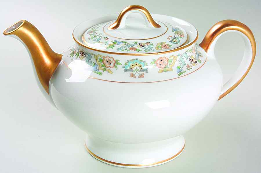 Oriental (Gold Trim) Teapot & Lid by Syracuse-1