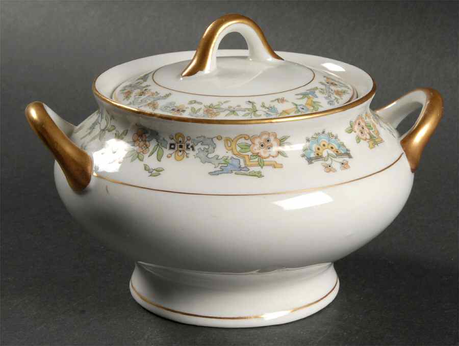 Oriental (Gold Trim) Sugar Bowl & Lid by Syracuse-1