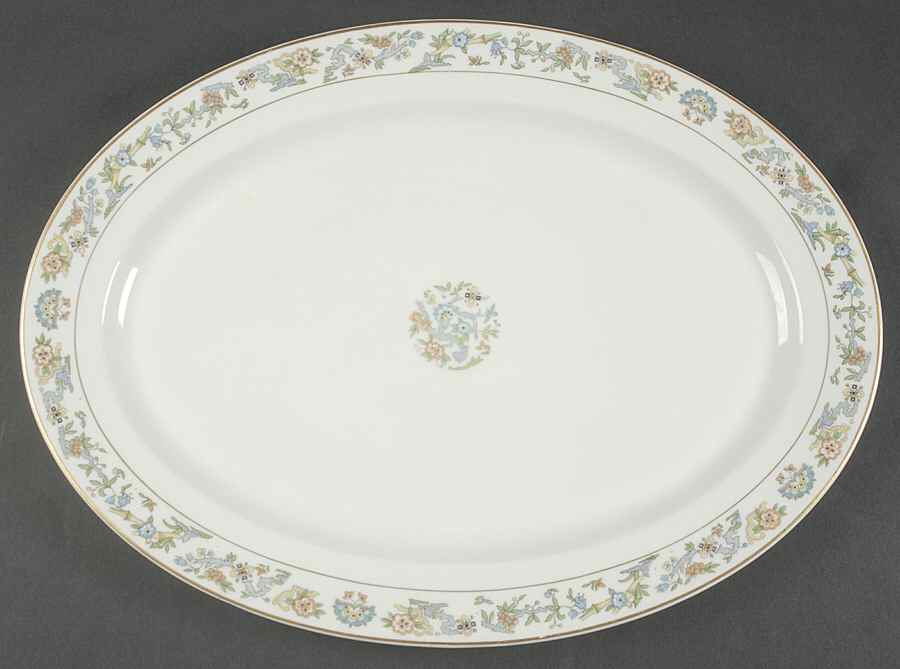 Oriental (Gold Trim) 16" Oval Serving Platter by Syracuse-1