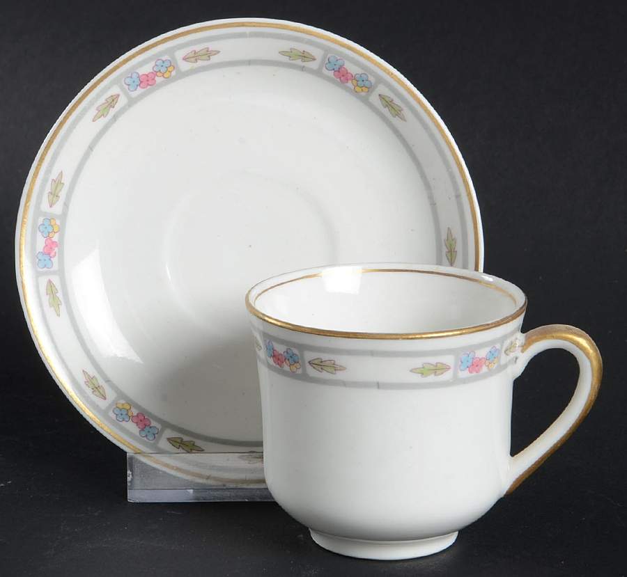 Orleans Footed Demitasse Cup & Saucer Set by Syracuse-1