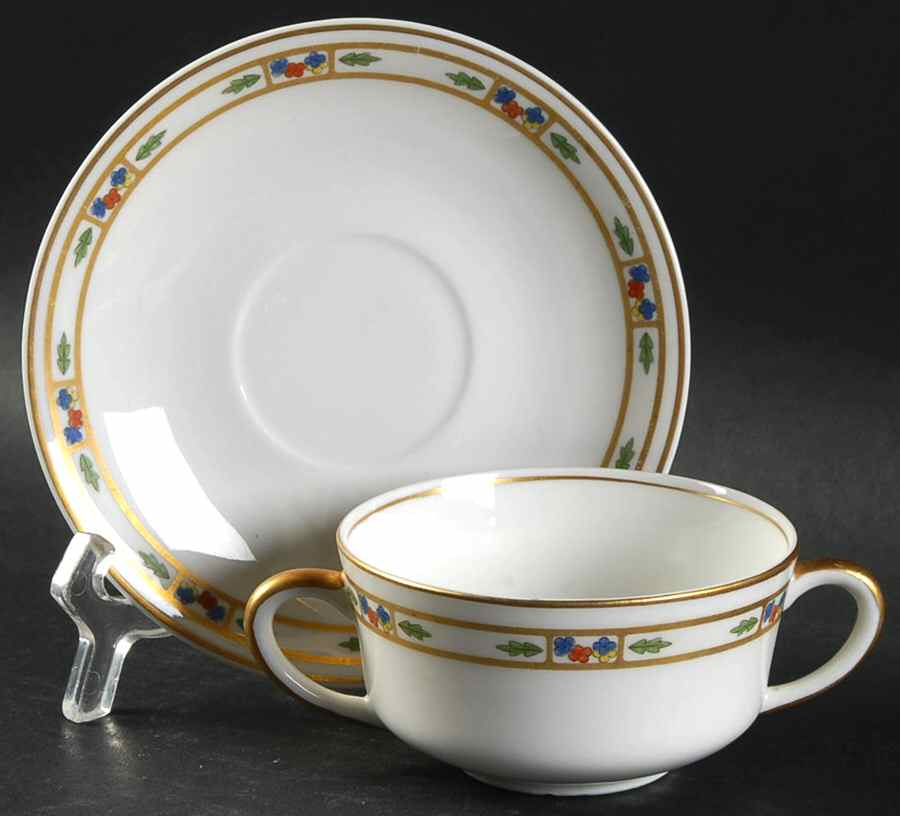 Orleans Flat Bouillon Cup & Saucer by Syracuse-1