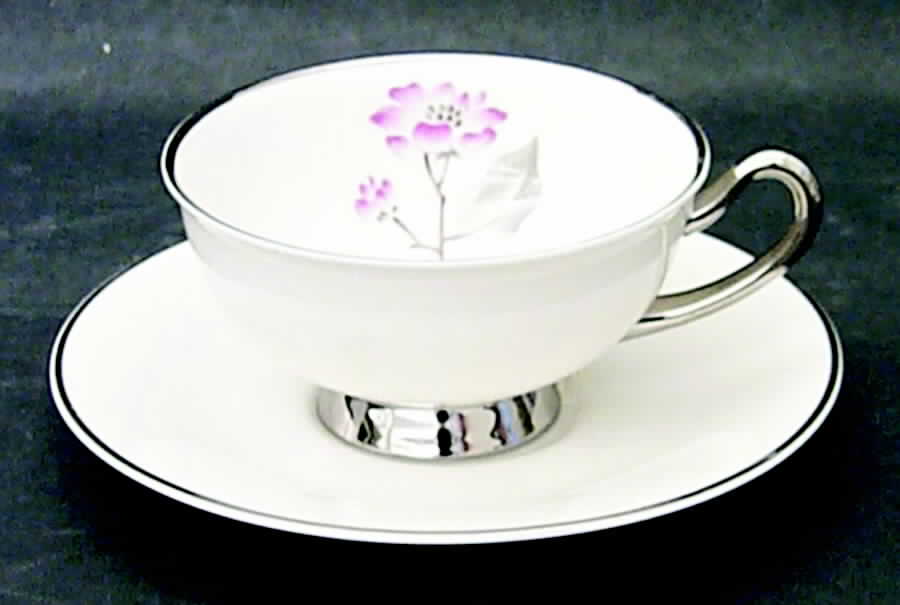 Patricia Footed Cup & Saucer Set by Syracuse-1
