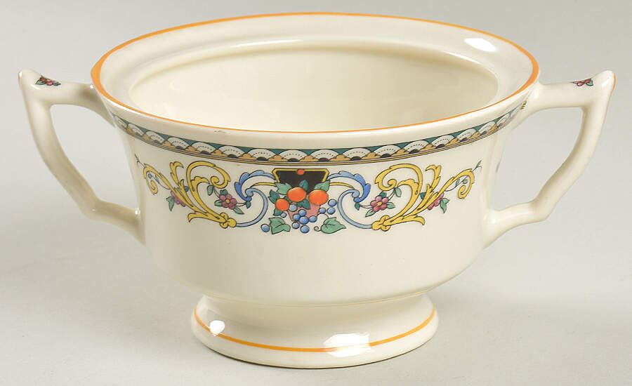 Pembroke (Mustard Trim) Sugar Bowl No Lid by Syracuse-1