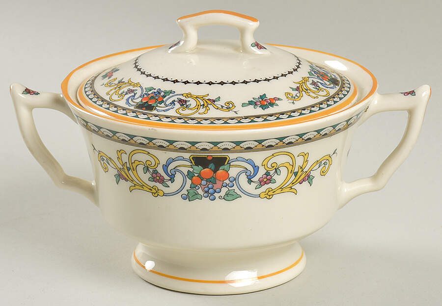 Pembroke (Mustard Trim) Sugar Bowl & Lid by Syracuse-1