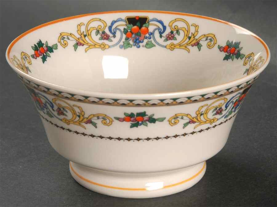 Pembroke (Mustard Trim) Cranberry Bowl by Syracuse-1