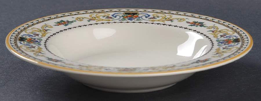 Pembroke (Mustard Trim) Rim Fruit/Dessert (Sauce) Bowl by Syracuse-1