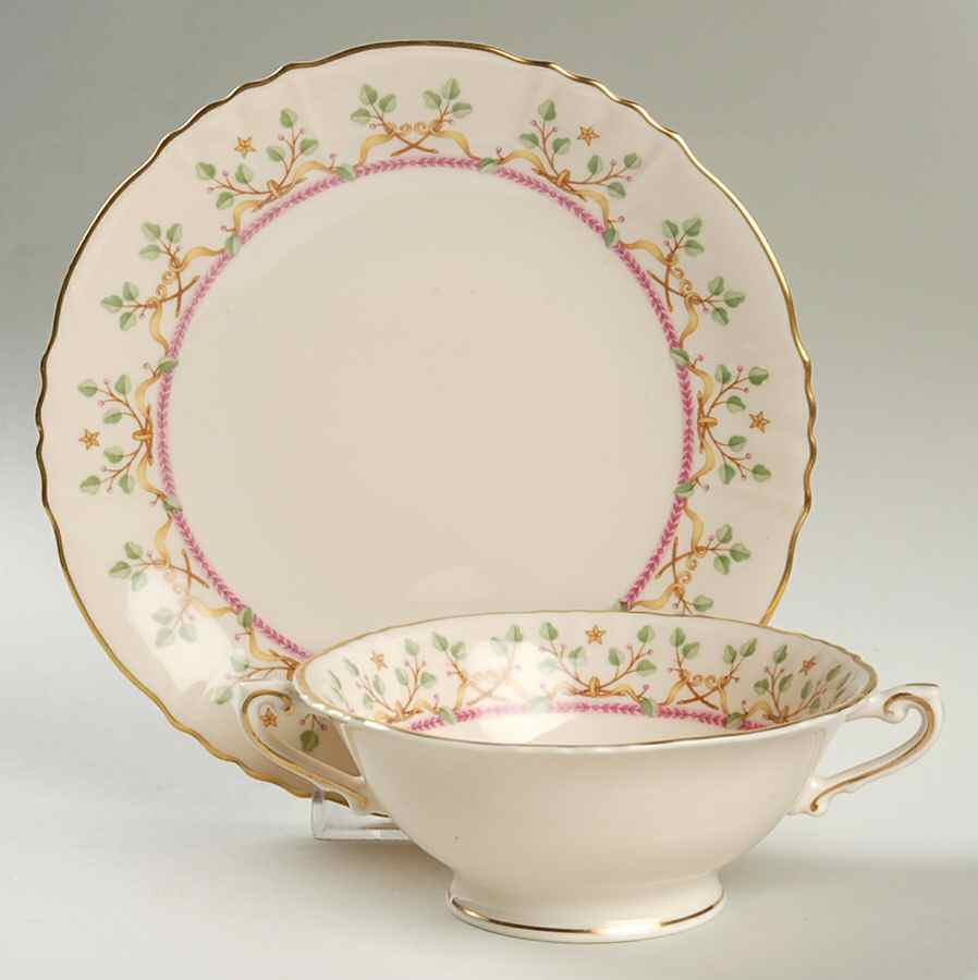 Pendleton Footed Cream Soup Bowl & Saucer Set by Syracuse-1