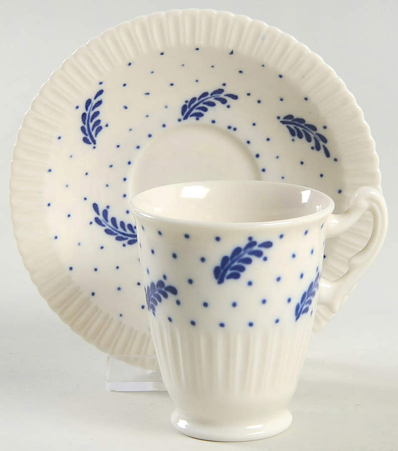 Periwinkle Footed Demitasse Cup & Saucer Set by Syracuse-1