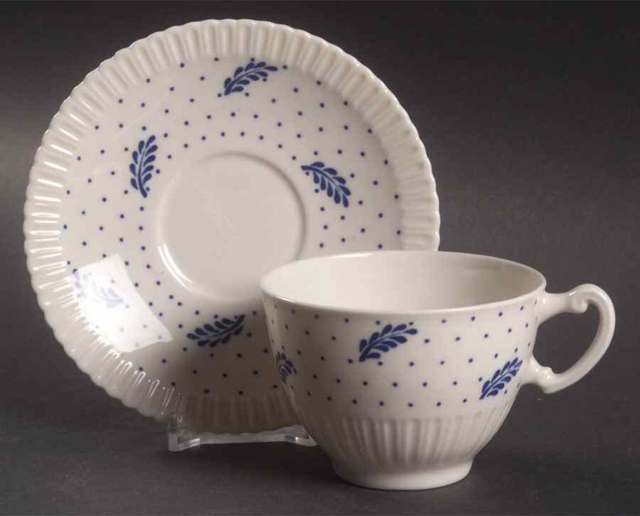 Periwinkle Flat Cup & Saucer Set by Syracuse-1