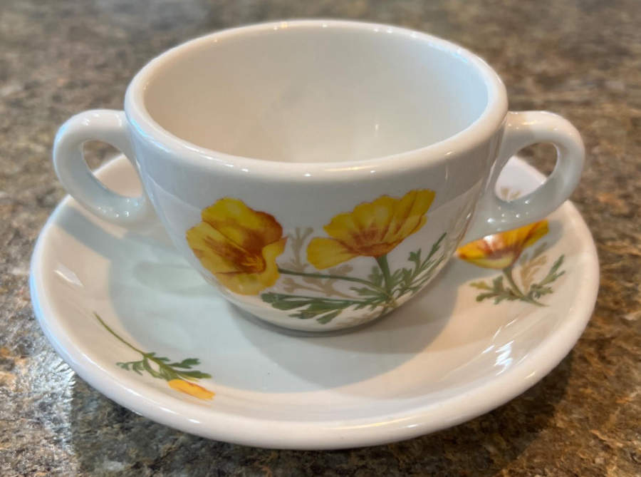 Poppy Flat Bouillon Cup & Saucer by Syracuse-1