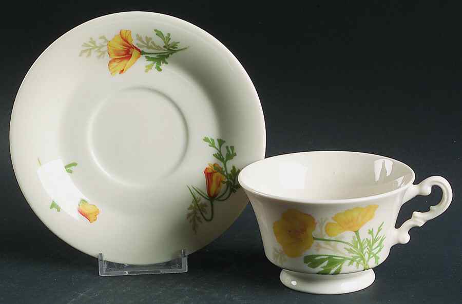 Poppy Footed Cup & Saucer Set by Syracuse-1