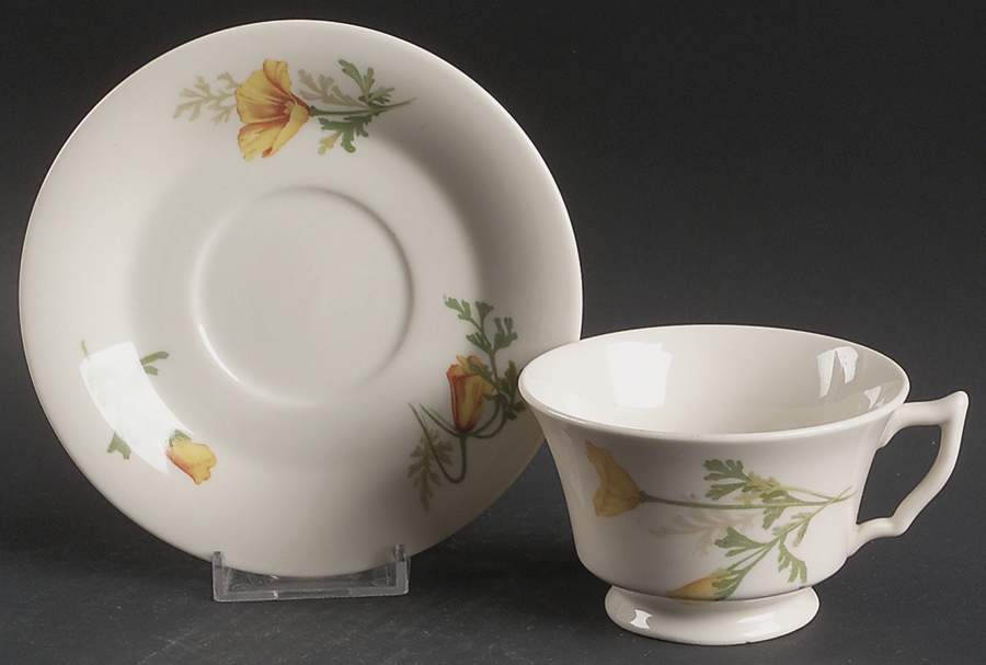 Poppy Footed Cup & Saucer Set by Syracuse-1