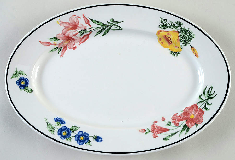 Prairie Mountain Wildflowers (Southern Pacific) 12" Oval Serving Platter by Syracuse-1