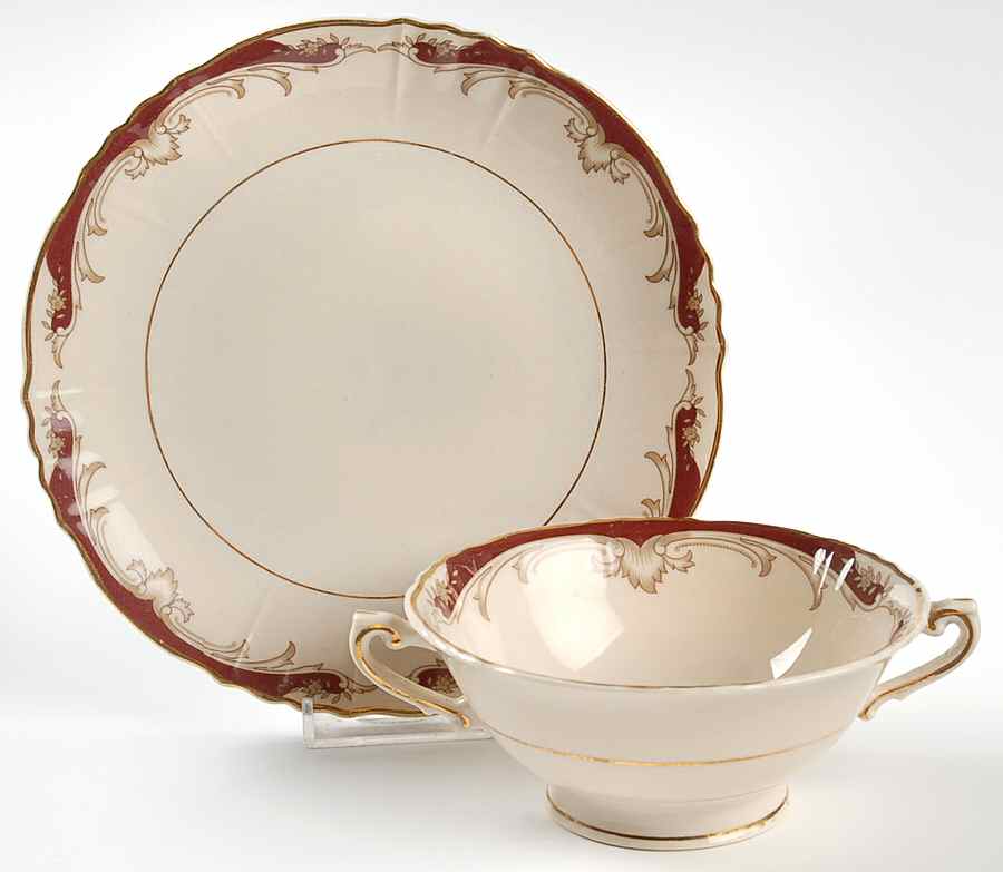 Radcliffe Footed Cream Soup Bowl & Saucer Set by Syracuse-1