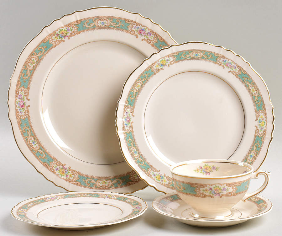 Raleigh Green 5 Piece Place Setting by Syracuse-1