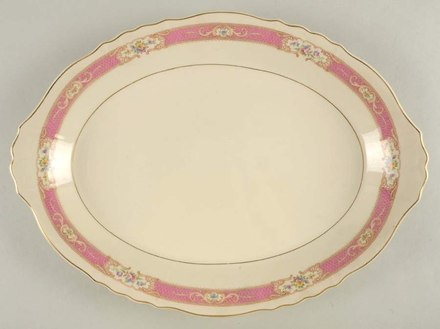 Raleigh Pink 16" Oval Serving Platter by Syracuse-1