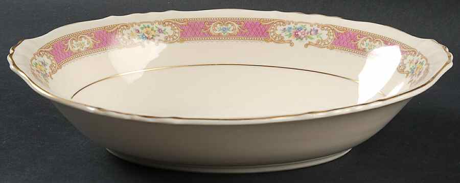 Raleigh Pink 10" Oval Vegetable Bowl by Syracuse-1