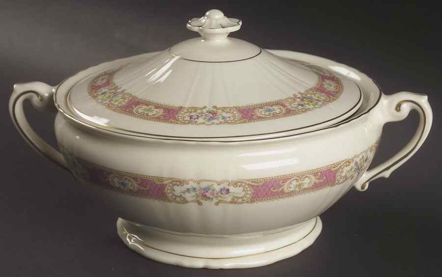 Raleigh Pink Round Covered Vegetable by Syracuse-1