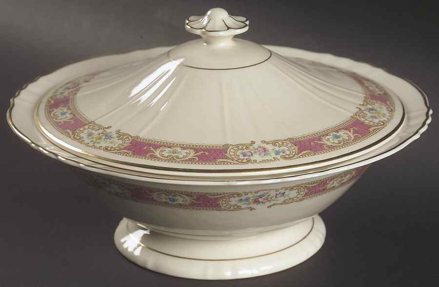 Raleigh Pink Round Covered Vegetable by Syracuse-1