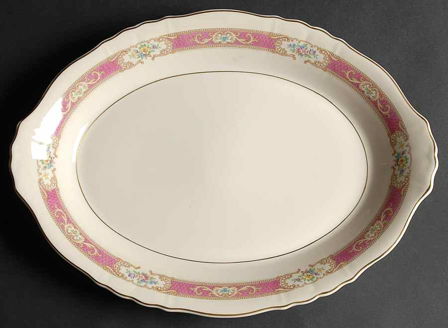 Raleigh Pink 14" Oval Serving Platter by Syracuse-1