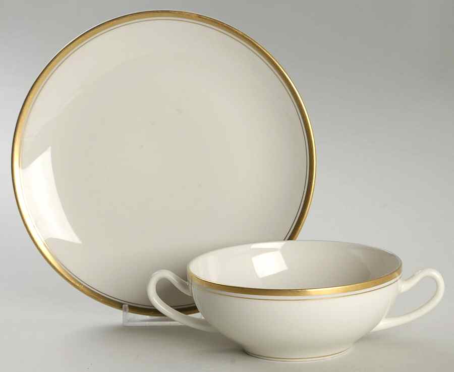 Regent Flat Cream Soup Bowl & Saucer Set by Syracuse-1