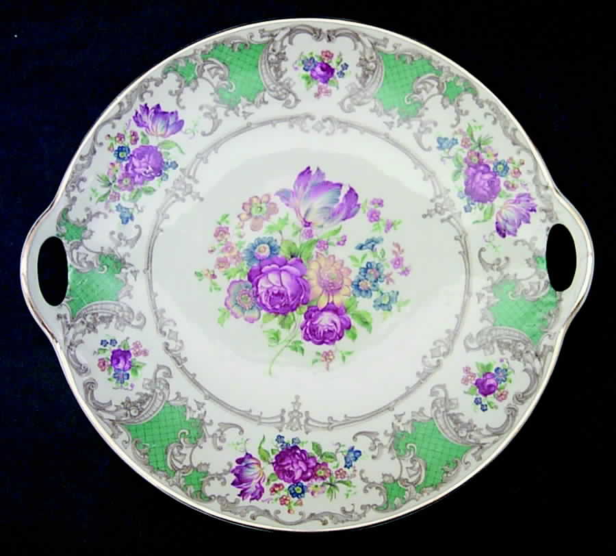 Romance Green Handled Cake Plate by Syracuse-1