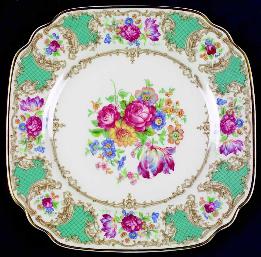 Romance Green Square Salad Plate by Syracuse-1