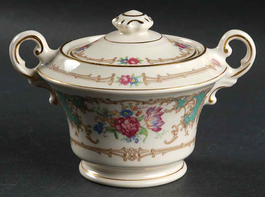Romance Green Sugar Bowl & Lid by Syracuse-1