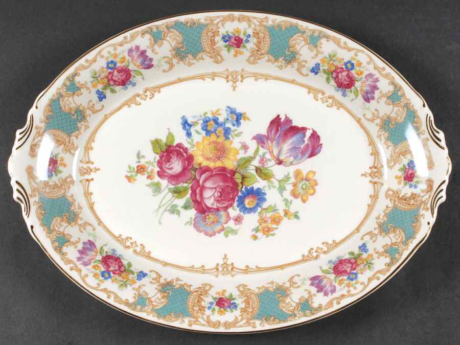 Romance Green 14" Oval Serving Platter by Syracuse-1