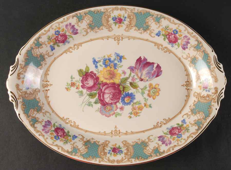Romance Green 13" Oval Serving Platter by Syracuse-1