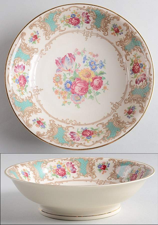 Romance Green 9" Round Vegetable Bowl by Syracuse-1