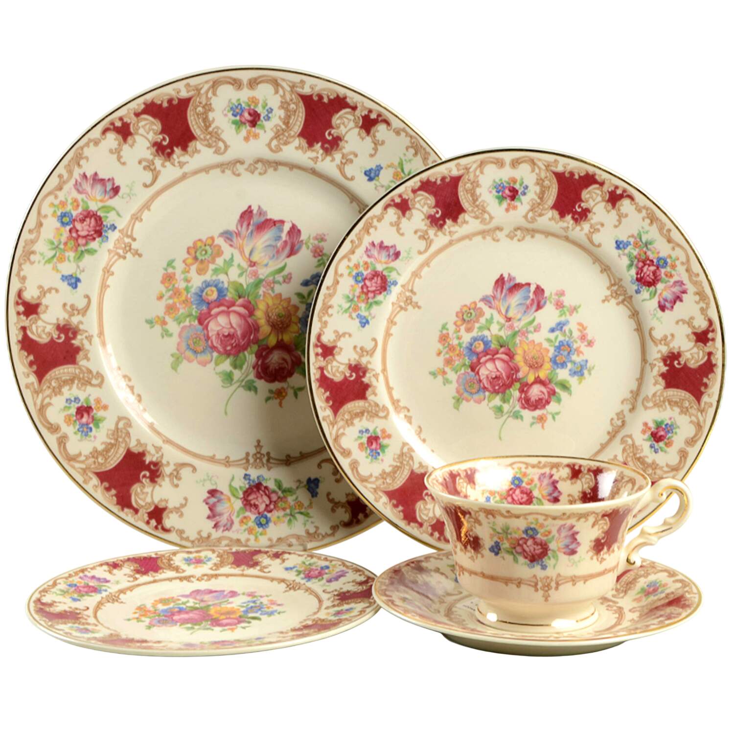 Romance Maroon 40 Piece Estate Set by Syracuse-1