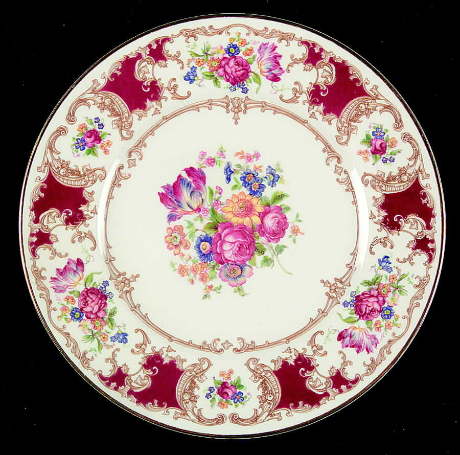 Romance Maroon Dessert/Pie Plate by Syracuse-1