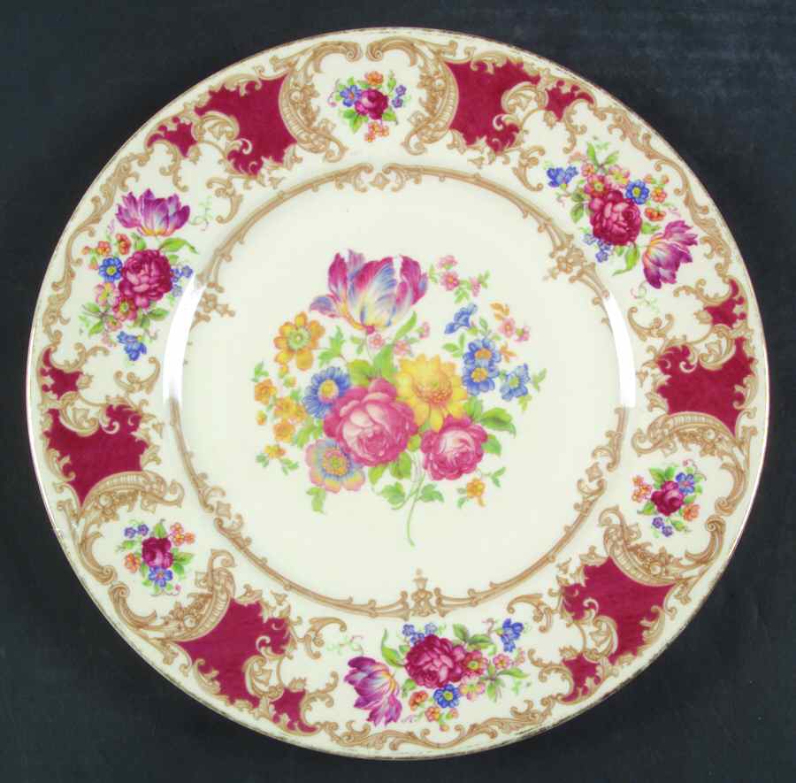 Romance Maroon Large Dinner Plate by Syracuse-1