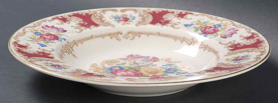 Romance Maroon Large Rim Soup Bowl by Syracuse-1